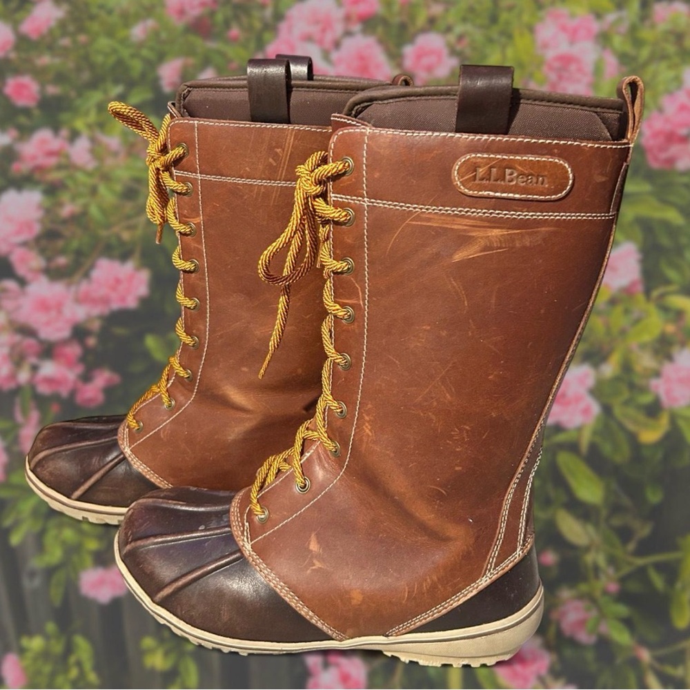 L.L.Bean Bar Harbor Tek 2.5 tall leather duck boot